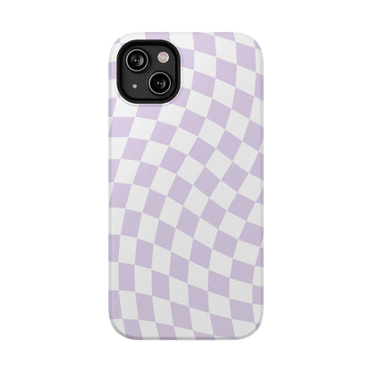 Purple Wavy Checkered iPhone Case