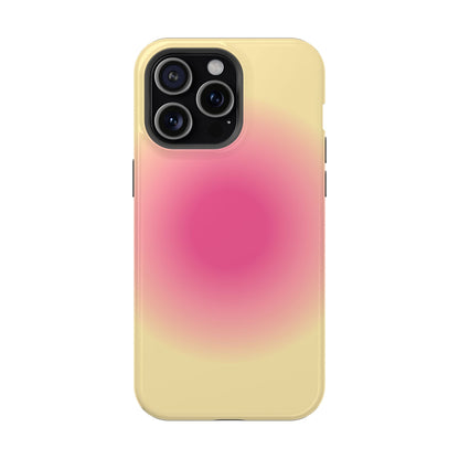 Hot Pink & Yellow Aura iPhone Case