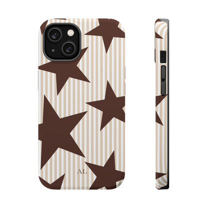 Custom Initials Mocha Star iPhone Case