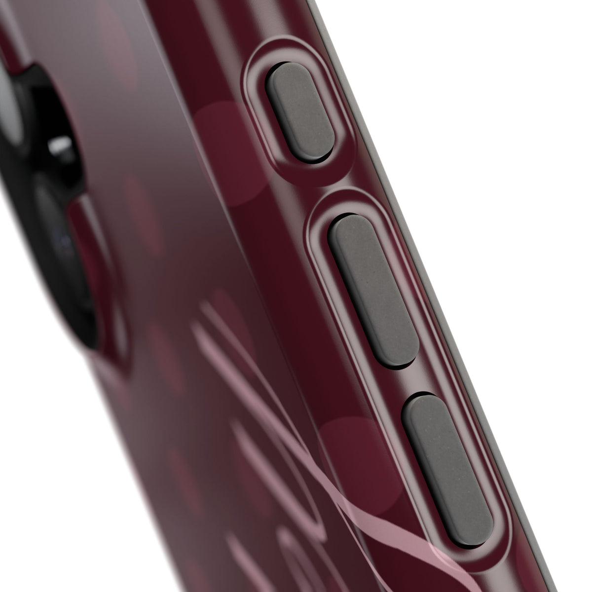 Custom Burgundy Polka Dots iPhone Case