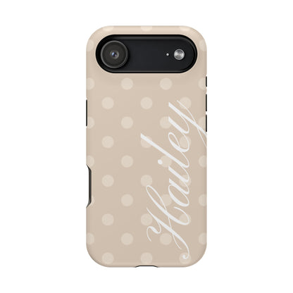Custom Beige Polka Dots iPhone Case