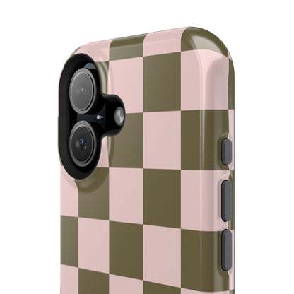 Pink Pistachio Checkered iPhone Case