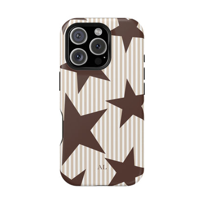 Custom Initials Mocha Star iPhone Case