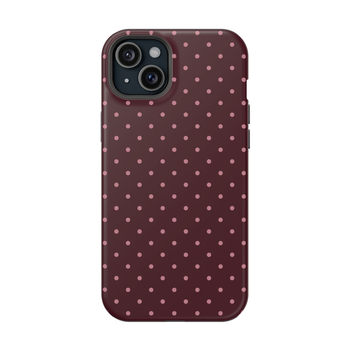 Burgundy & Pink Mini Dots iPhone Case