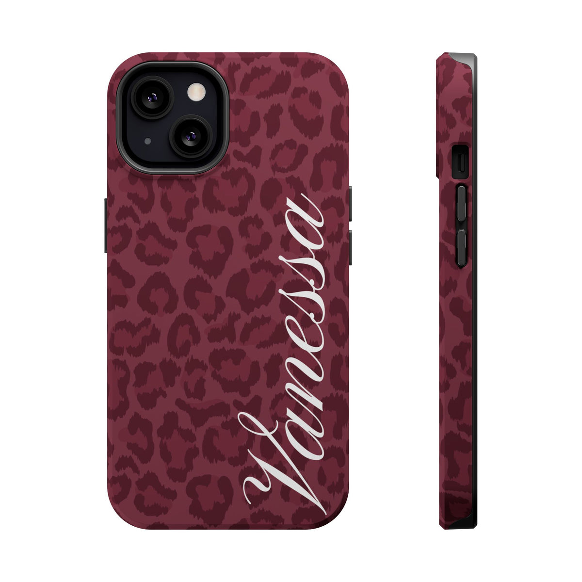 Custom Burgundy Leopard iPhone Case