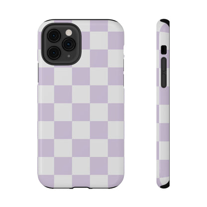 Pastel Purple Checkered iPhone Case