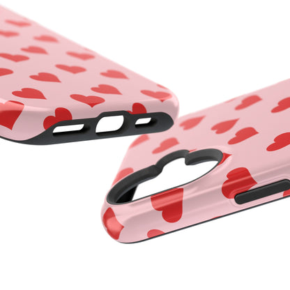 Red & Pink Heart Mania iPhone Case