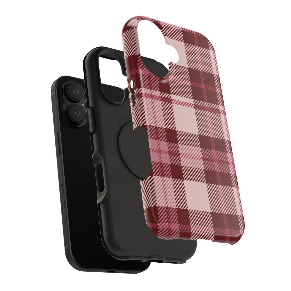 Burgundy Plaid iPhone Case