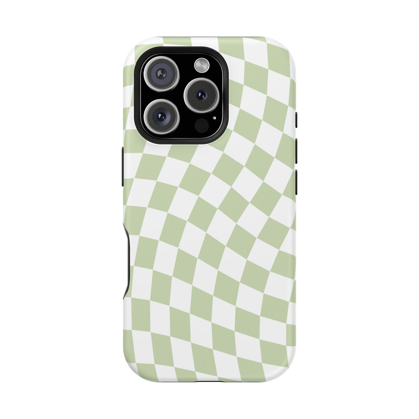 Light Green Wavy Checkered iPhone Case