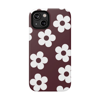Burgundy Flowers iPhone Case