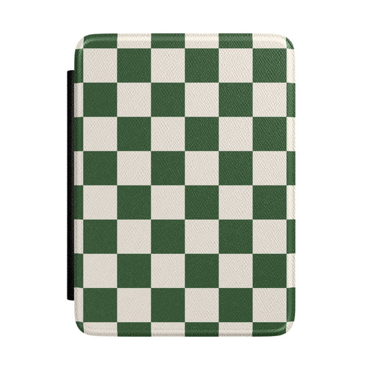 Green Checkered Kindle Case