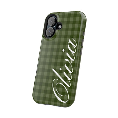 Custom Green Gingham iPhone Case