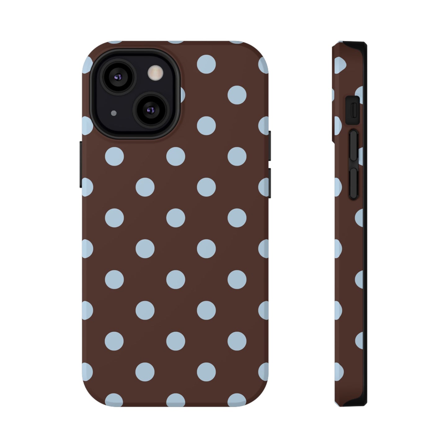 Blue Latte Polka Dots iPhone Case