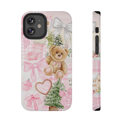 Pink Christmas Collage iPhone Case
