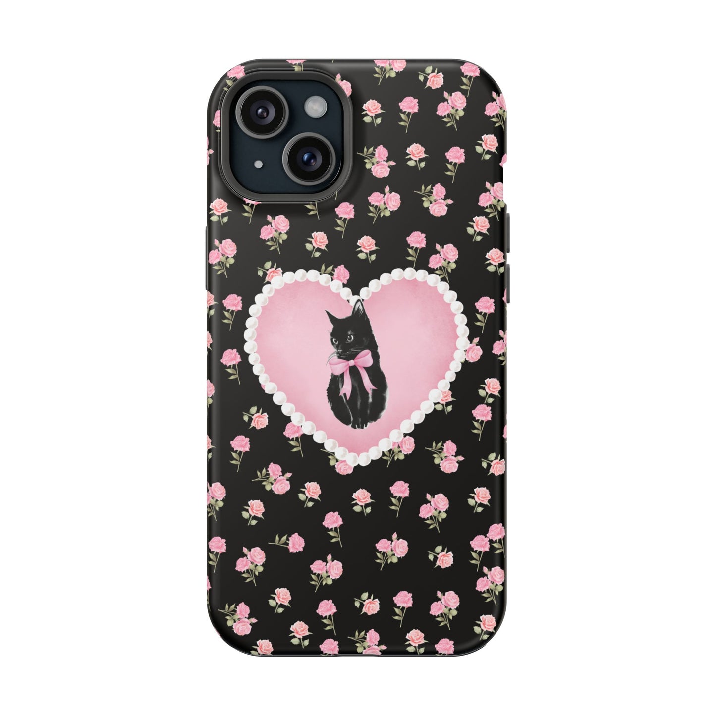 Black Féline Roses iPhone Case