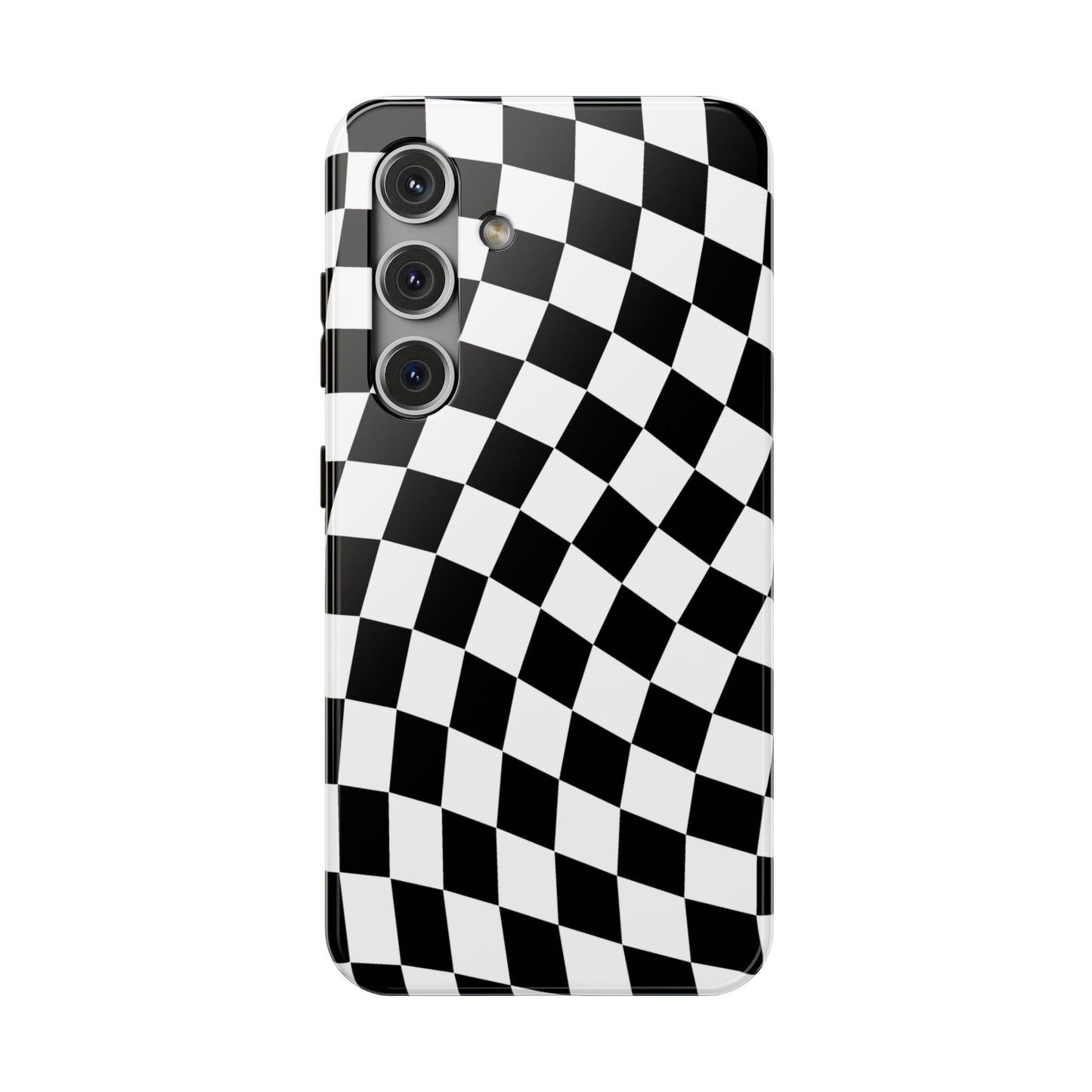 Black Wavy Checkered Samsung Case