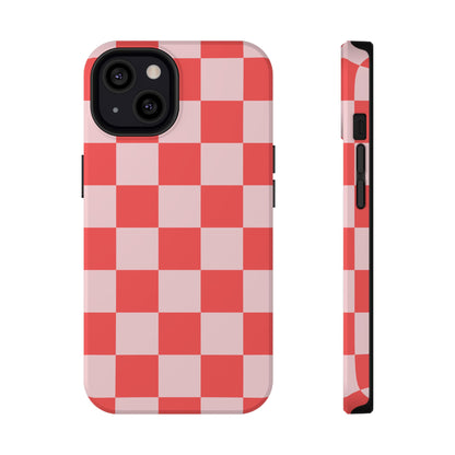 Red & Pink Checkered iPhone Case