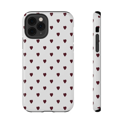 Burgundy Little Hearts iPhone Case