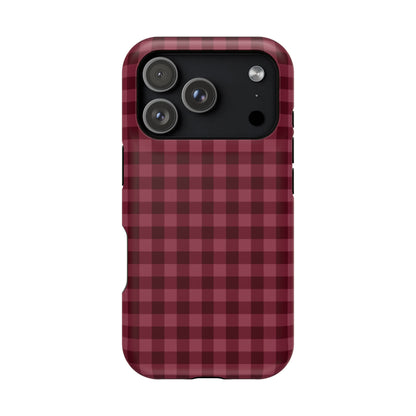 Burgundy Gingham iPhone Case