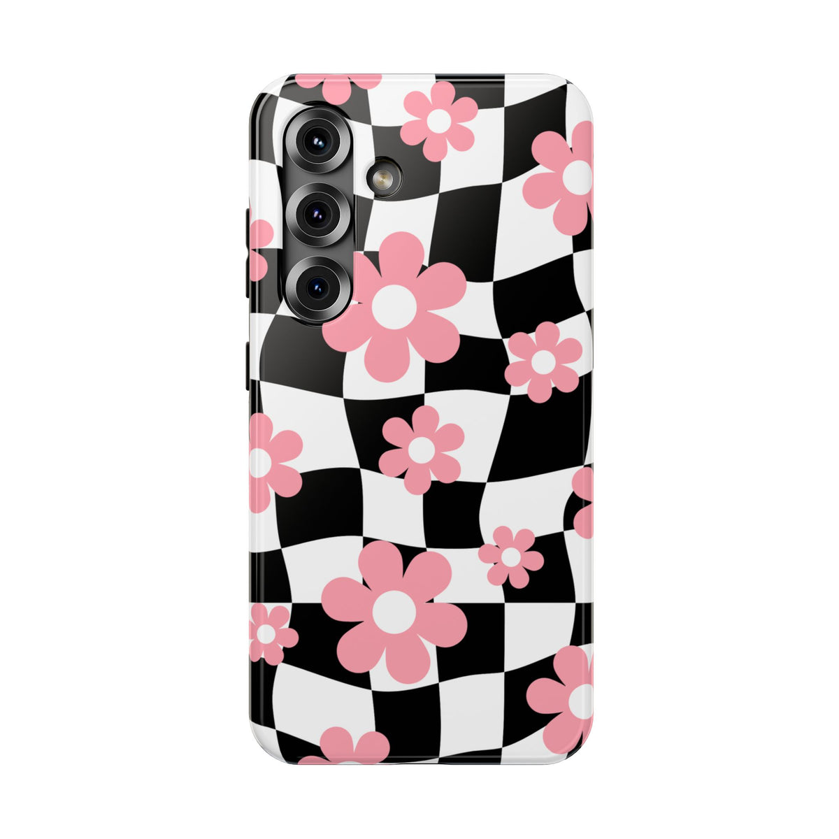 Floral Wavy Checkered Samsung Case