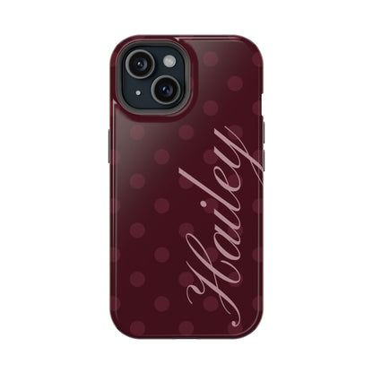 Custom Burgundy Polka Dots iPhone Case