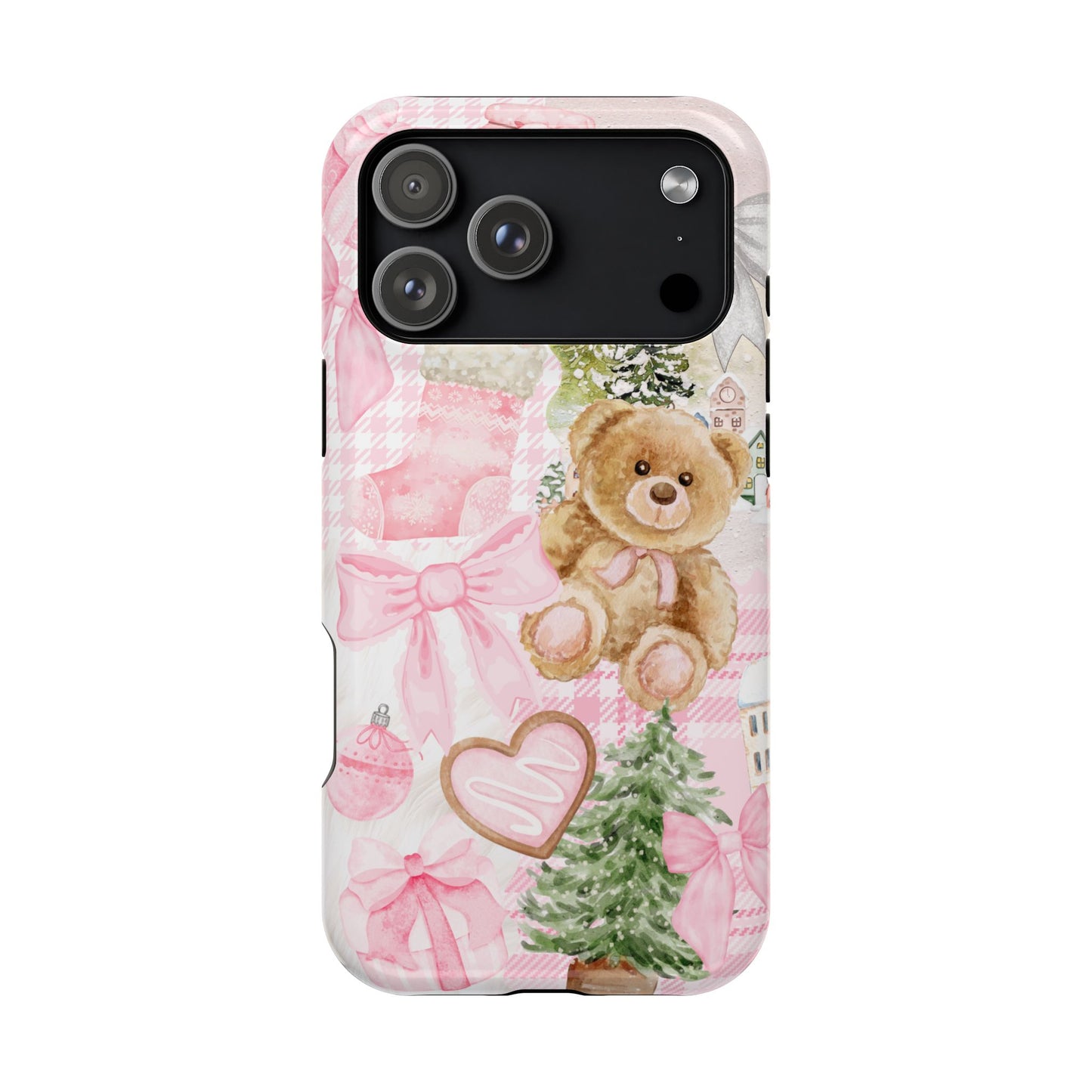 Pink Christmas Collage iPhone Case