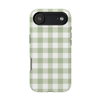 Green Gingham iPhone Case