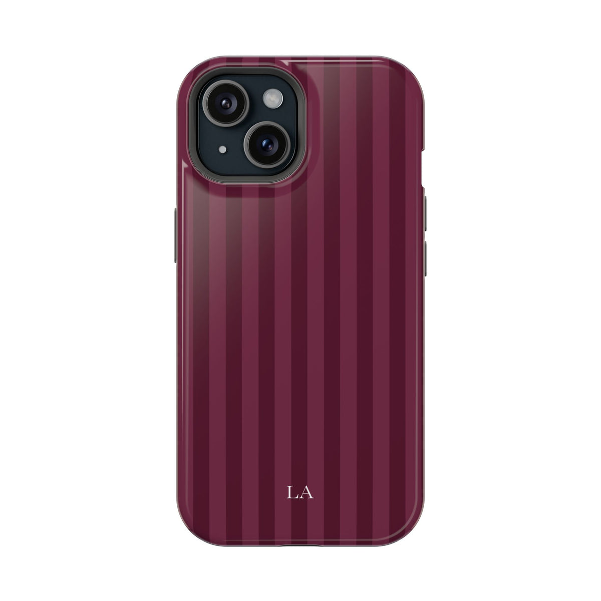 Custom Initials Plum Stripes iPhone Case