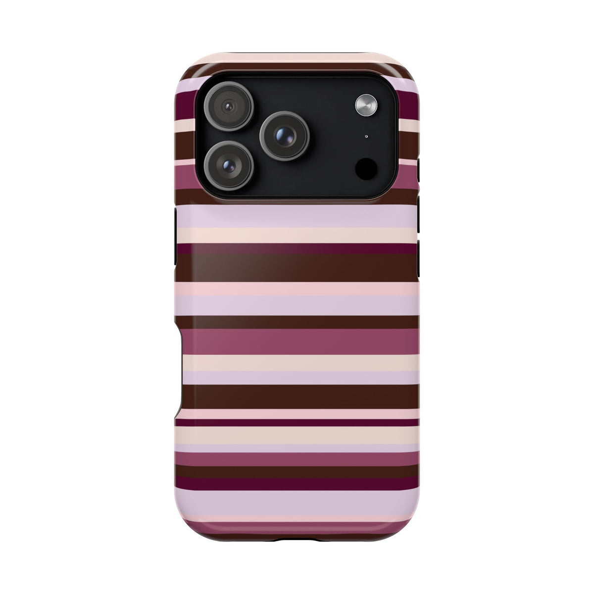 Berry Mocha Stripes iPhone Case