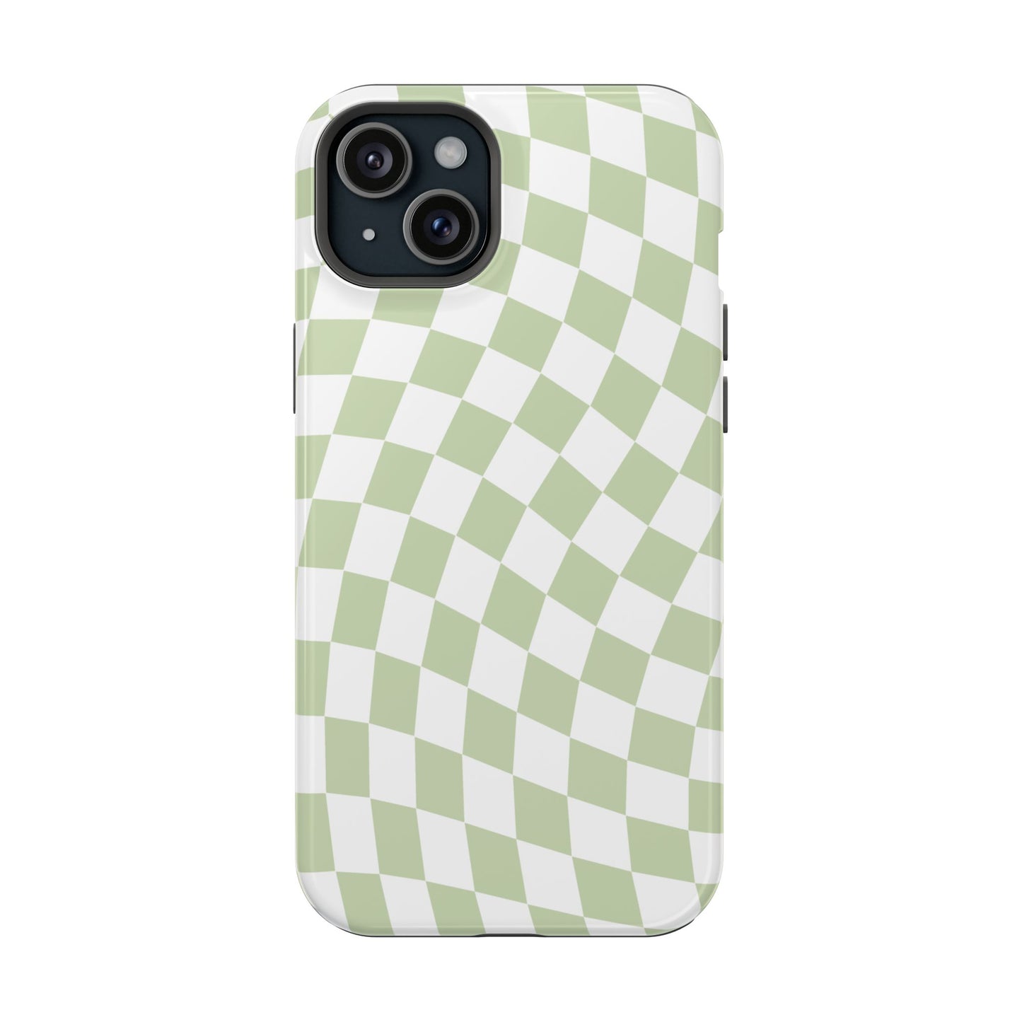 Light Green Wavy Checkered iPhone Case