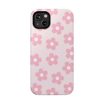 Light Pink Retro Flowers iPhone Case