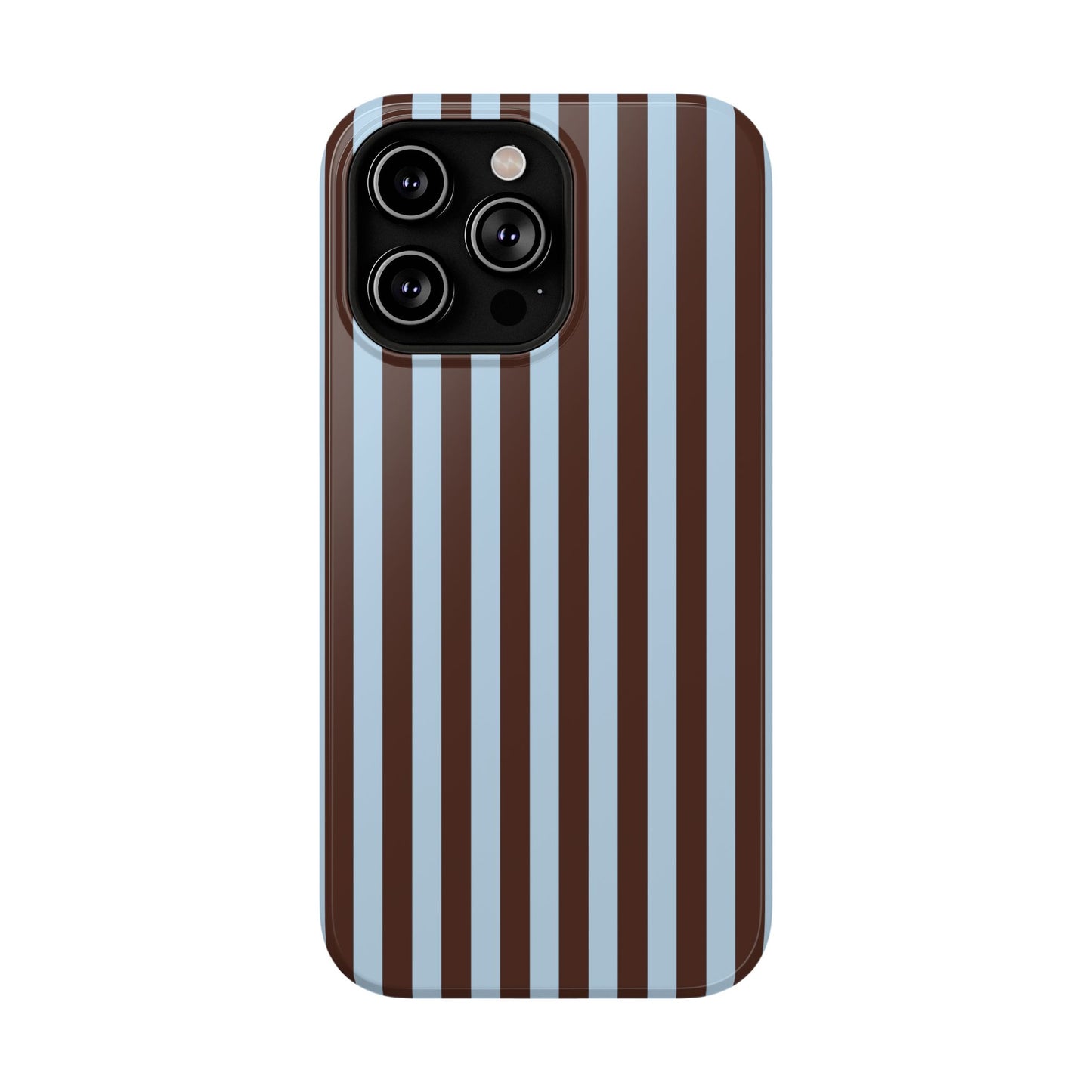 Blue Latte Stripes iPhone Case