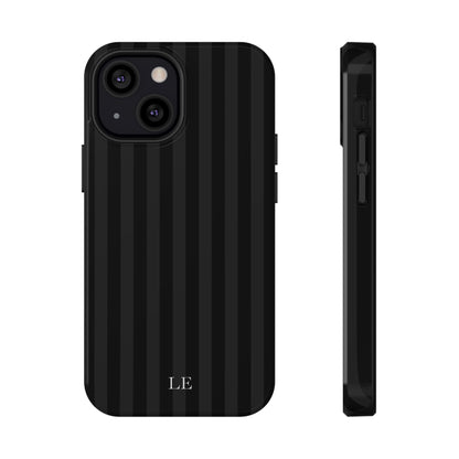 Custom Initials Black Stripes iPhone Case