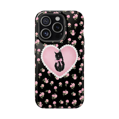 Black Féline Roses iPhone Case