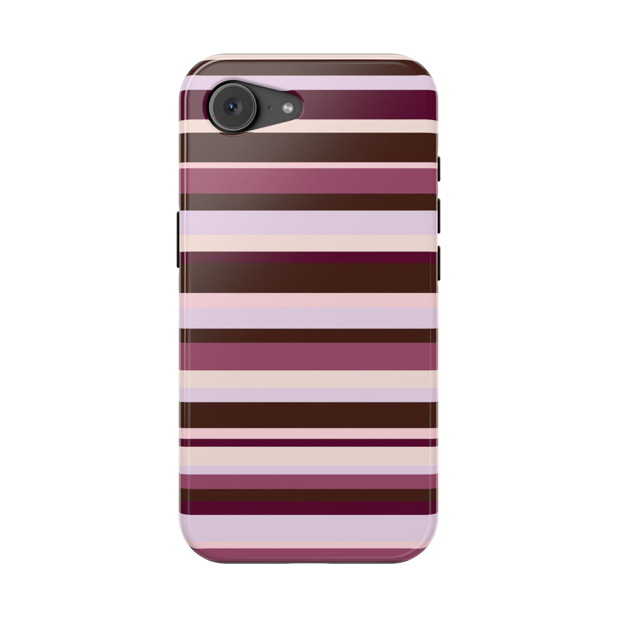 Berry Mocha Stripes iPhone Case