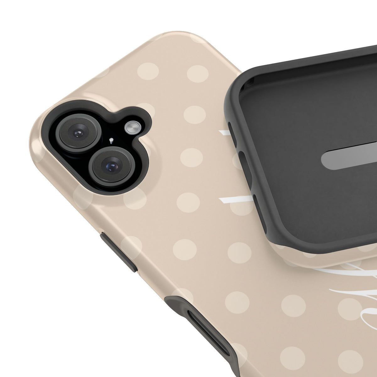 Custom Beige Polka Dots iPhone Case
