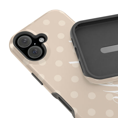 Custom Beige Polka Dots iPhone Case