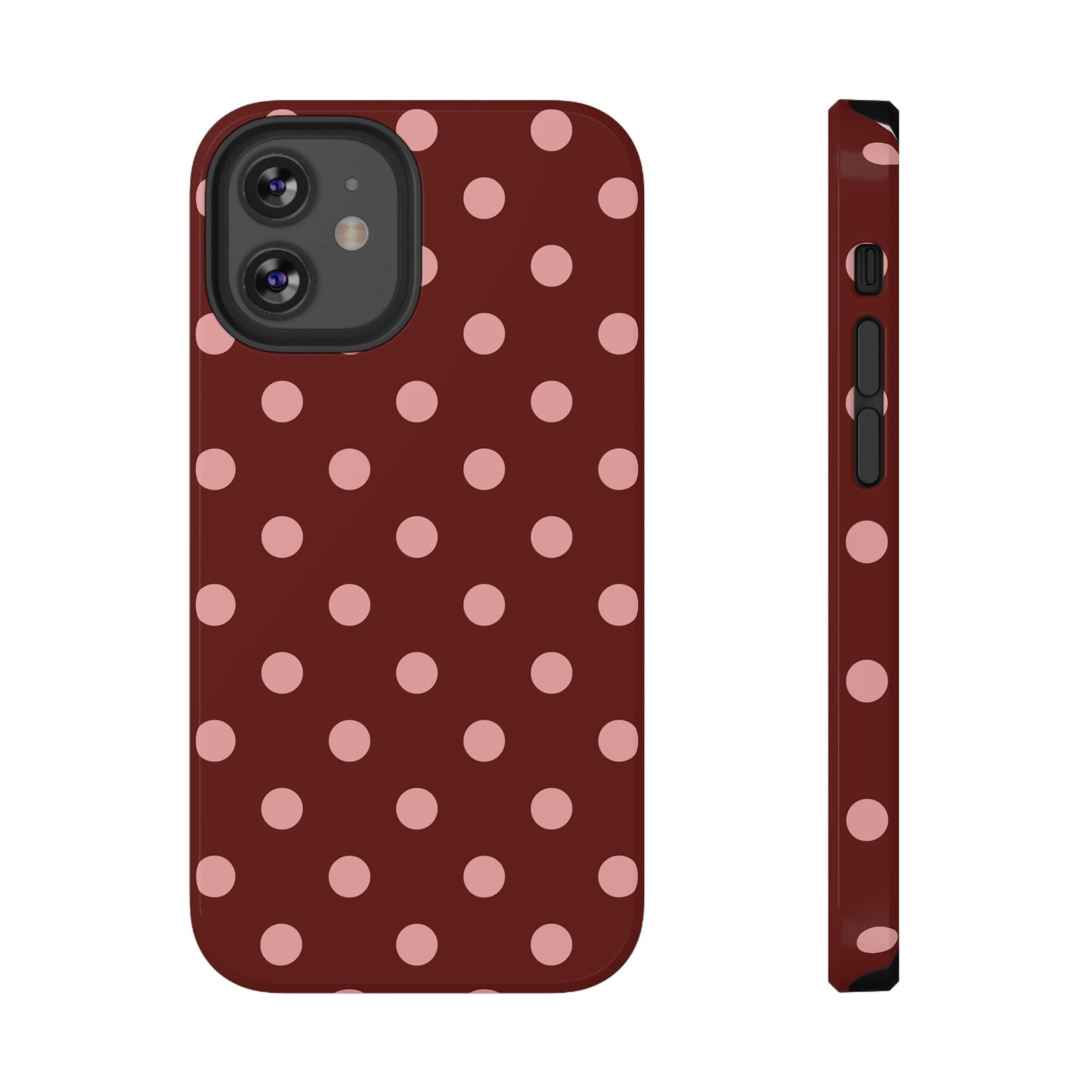 Maroon Polka Dots iPhone Case