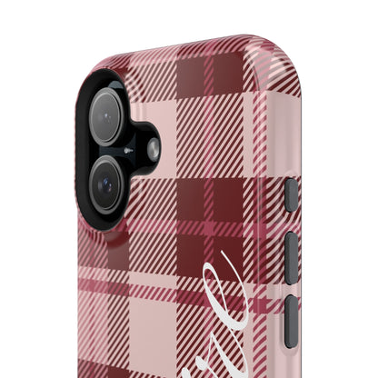 Custom Burgundy Plaid iPhone Case
