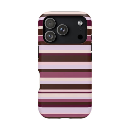 Berry Mocha Stripes iPhone Case