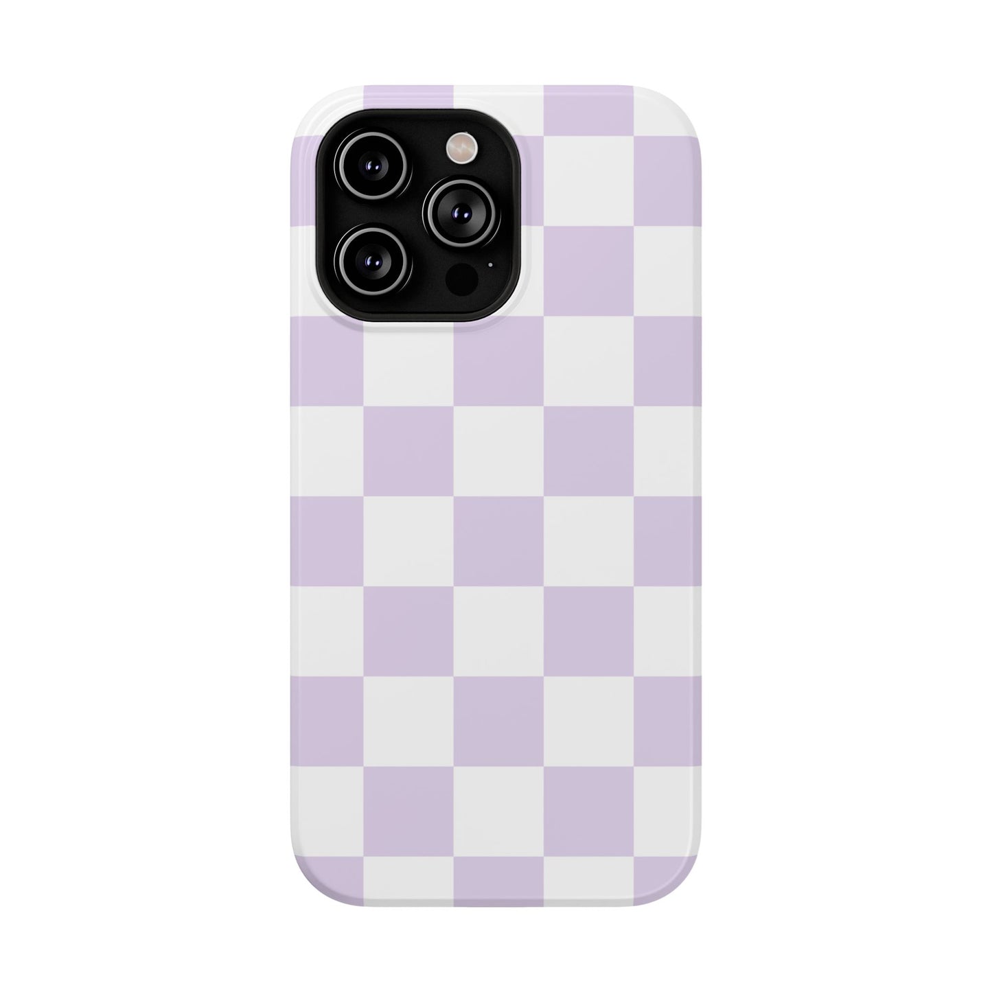 Pastel Purple Checkered iPhone Case