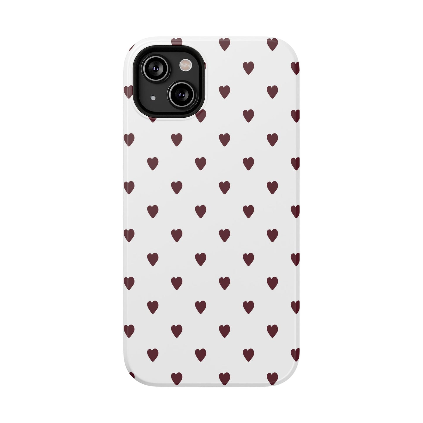Burgundy Little Hearts iPhone Case