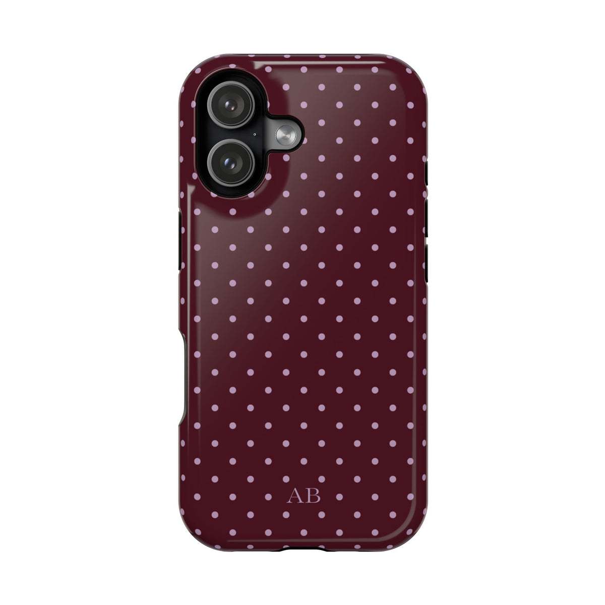 Custom Burgundy & Violet Mini Dots iPhone Case