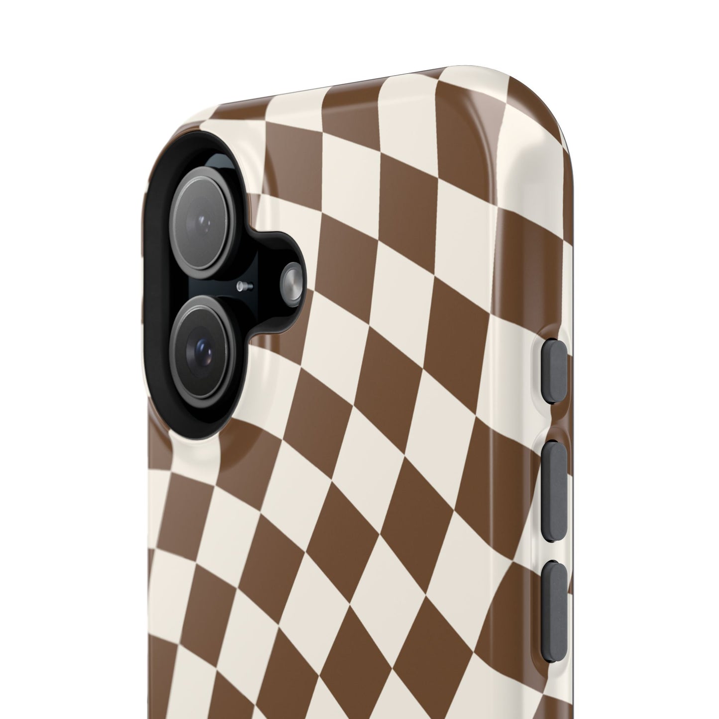 Brown Wavy Checkered iPhone Case