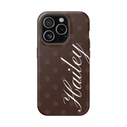 Custom Mocha Polka Dots iPhone Case