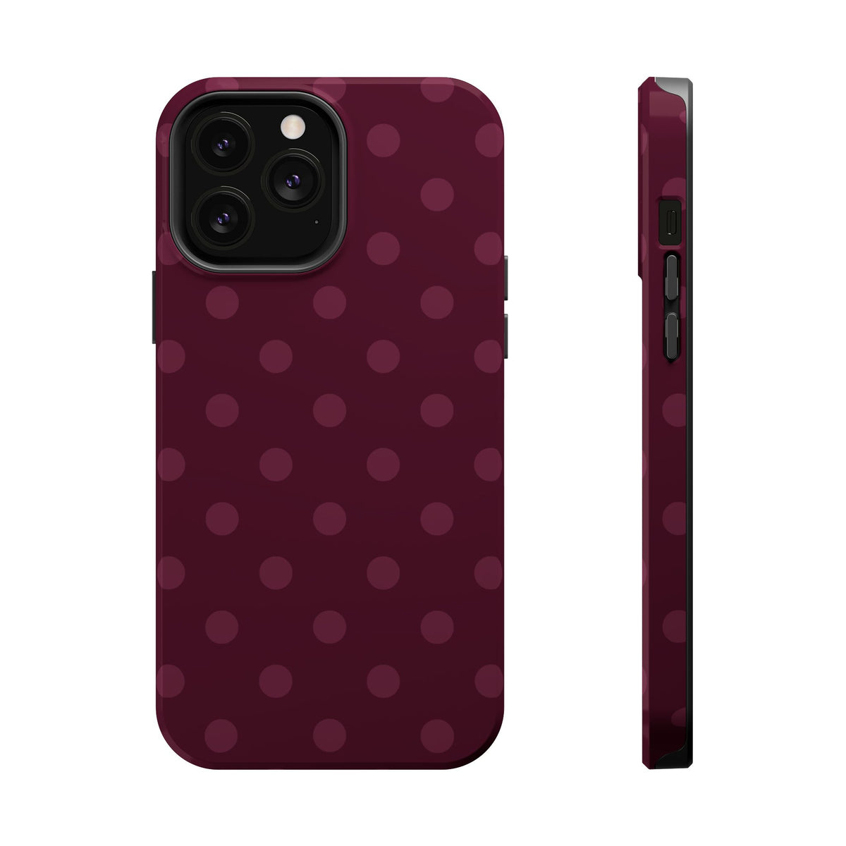 Plum Polka Dots iPhone Case