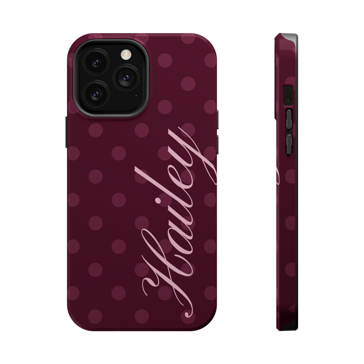 Custom Plum Polka Dots iPhone Case