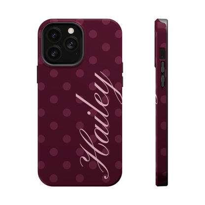 Custom Plum Polka Dots iPhone Case