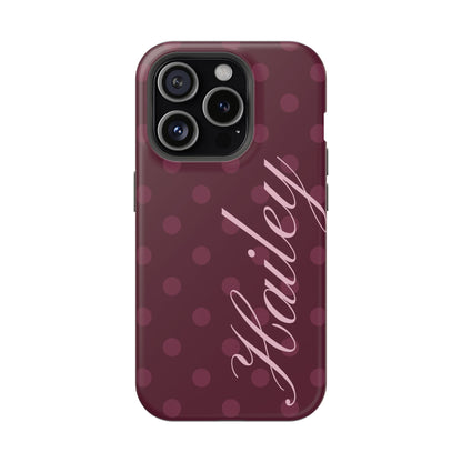 Custom Plum Polka Dots iPhone Case