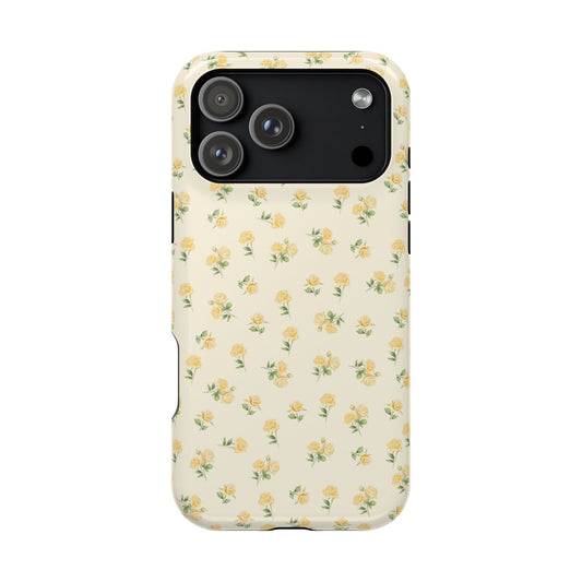 Yellow Ditsy Roses iPhone Case
